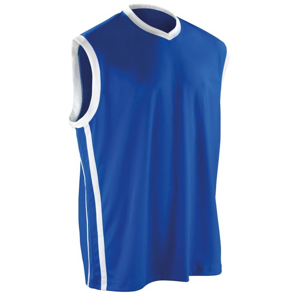 Spiro Mens Basketball Top / Royal Blue/White